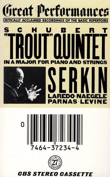Rudolf Serkin  – Schubert: "Trout" Quintet (CAS, 1981, CBS – MYT 37234)