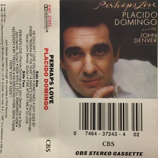 Placido Domingo With John Denver – Perhaps Love (CAS, 1981, CBS – PMT 37243)