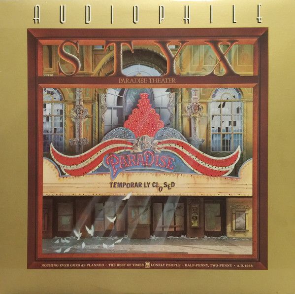 Styx – Paradise Theatre (VG, Audiophile Series A&amp;M Records – SPJ-3719, 1981)