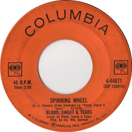 Blood, Sweat &amp; Tears – Spinning Wheel / More And More (VG, 1969, 7", 45 RPM, Single, Columbia – 4-44871)