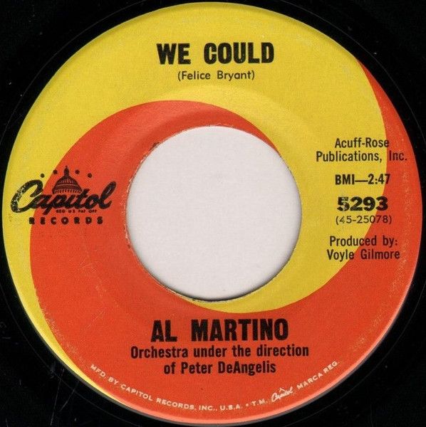 Al Martino – We Could / Sunrise To Sunrise (VG, 1964, 7", 45 RPM, Capitol Records – 5293)
