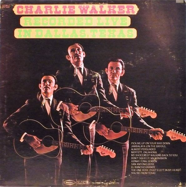 Charlie Walker – Recorded Live In Dallas, Texas (VG, 1969, LP, Epic – BN 26483)