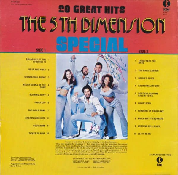 The Fifth Dimension – 20 Great Hits Special (VG, 1970, LP, K-Tel – NC-405 Vol. 1, Canada)