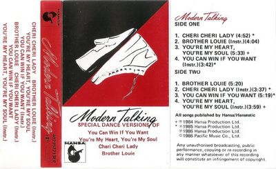 Modern Talking – Special Dance Versions Of (CAS, 1986, Red Shell, Hansa ‎– 402157213EP ) DSG