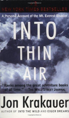 Krakauer, Jon (796.52) Into Thin Air: A Personal Account of the Mt. Everest Disaster (PB)