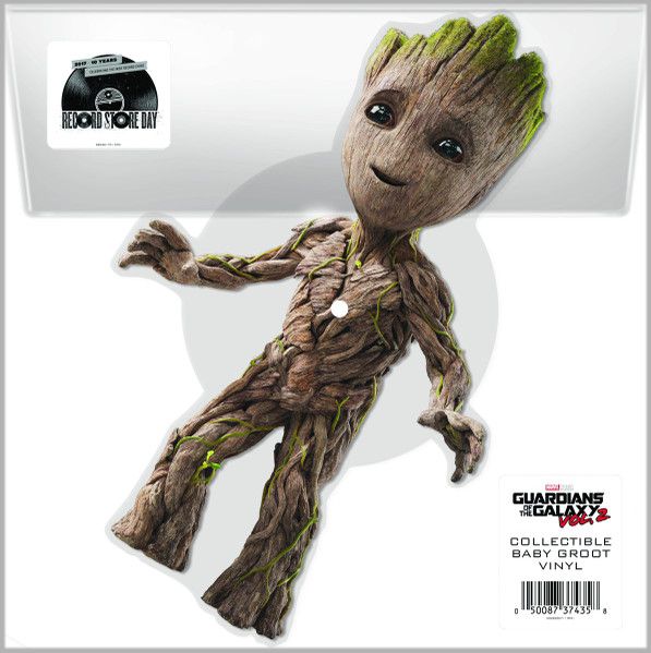 Music From Guardians Of The Galaxy Vol. 2 (NM, 2017, 33 ⅓ RPM, Baby Groot Shape Picture Disc, Hollywood Records – D002686711)