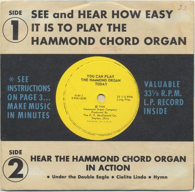 Hammond Chord Organ – You Can Play The Hammond Organ Today (VG, 1959, 7", 33 ⅓ RPM, EP)