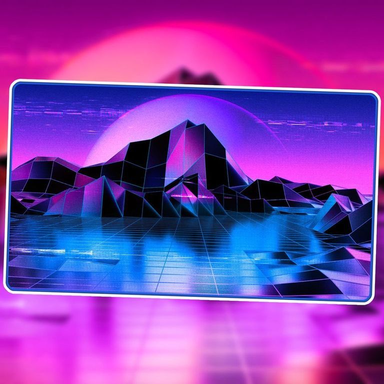 1UP Premium Playmat: Retrowave Island