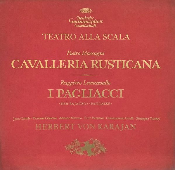 Herbert von Karajan – Cavalleria Rusticana / I Pagliacci (VG, 1966, 3xLP, Boxed Set, Deutsche Grammophon – SLPM 139 205/07, Germany)