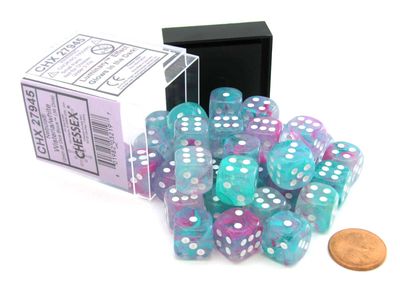 Chessex (12mm D6 x36) CHX27945 Wisteria/White