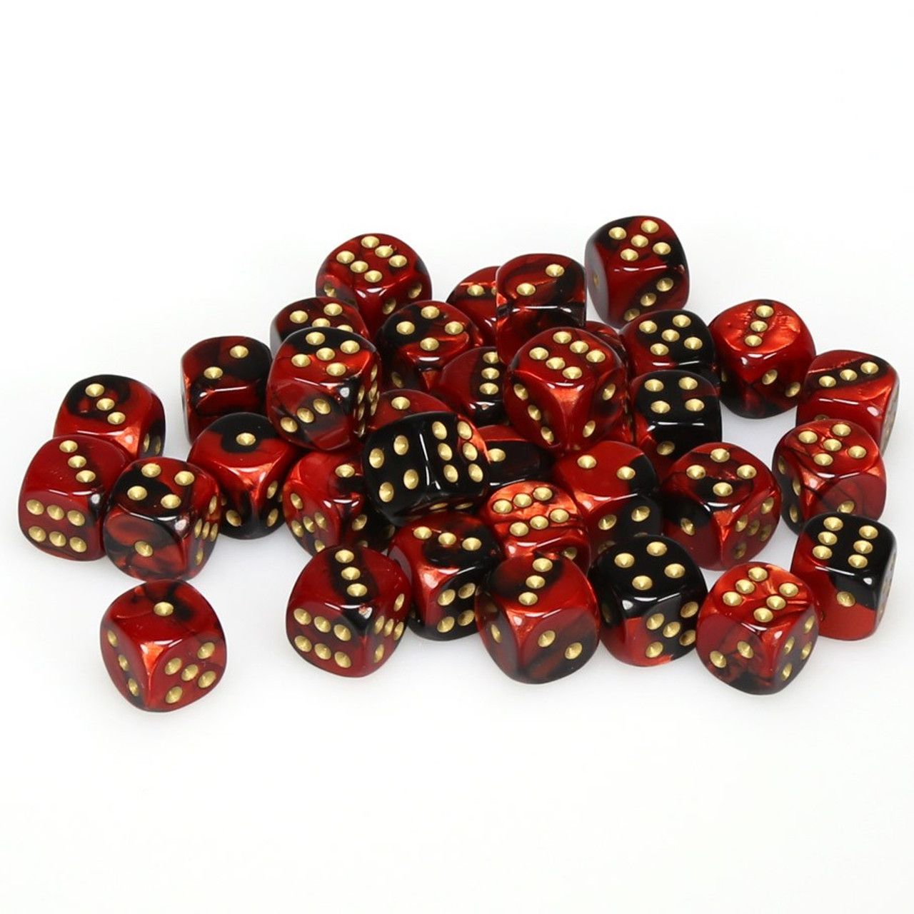 Chessex (12mm D6 x36) CHX26833 Black-Red/Gold