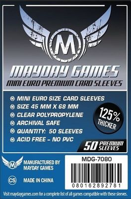 Mayday Games Mini Euro Premium Sleeves 45mm x 68mm  (50 Pack)