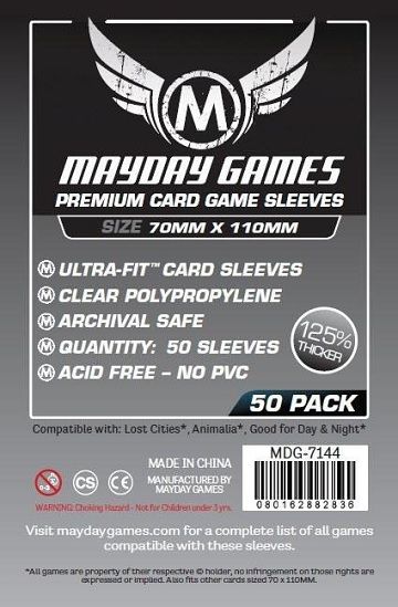 Mayday Games Premium Card Game Sleeves 70mm x 110mm (50 Pack)