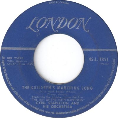 Cyril Stapleton And His Orchestra – Inn Of The Sixth Happiness / The Children's Marching Song (VG, 45 RPM, London Records – 45-L. 1851)