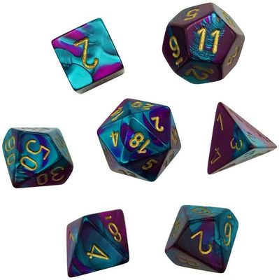 Chessex (Mini Dice Set Gemini) CHX20649 Purple-Teal/Gold