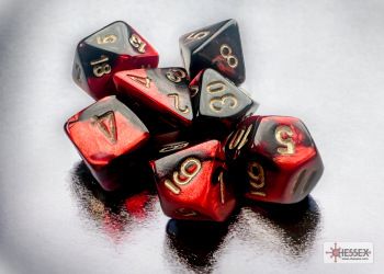 Chessex (Mini Dice Set Gemini) CHX20662 Red-Teal/Gold