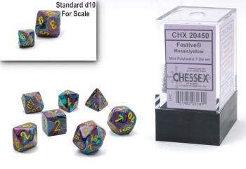 Chessex (Mini Dice Set Gemini) CHX20450 Festive Mosaic/Yellow