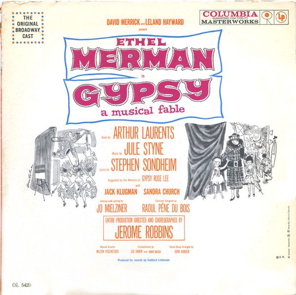 Ethel Merman, Original Broadway Cast – Gypsy A Musical Fable (VG, 1959, LP, 6-Eyes, Columbia Masterworks – OL 5420)