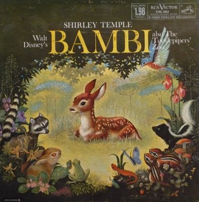 Shirley Temple / The Tootlepipers – Walt Disney's Bambi Also The Tootlepipers' Zoo (G+, 1960, LP, RCA Camden – CAL-1012)
