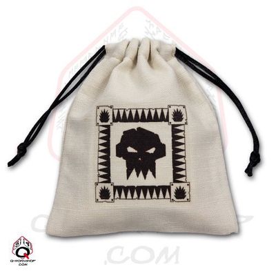 Q Workshop Dice Bag - Orc Symbol Beige