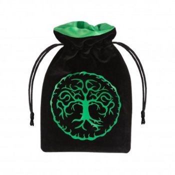 Q Workshop Dice Bag - Forest Green/Black Velour