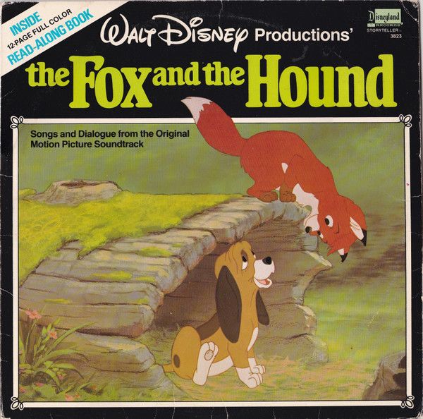 Walt Disney The Fox And The Hound (VG, 1981, LP, With Read-Along Book, Disneyland – 3823)