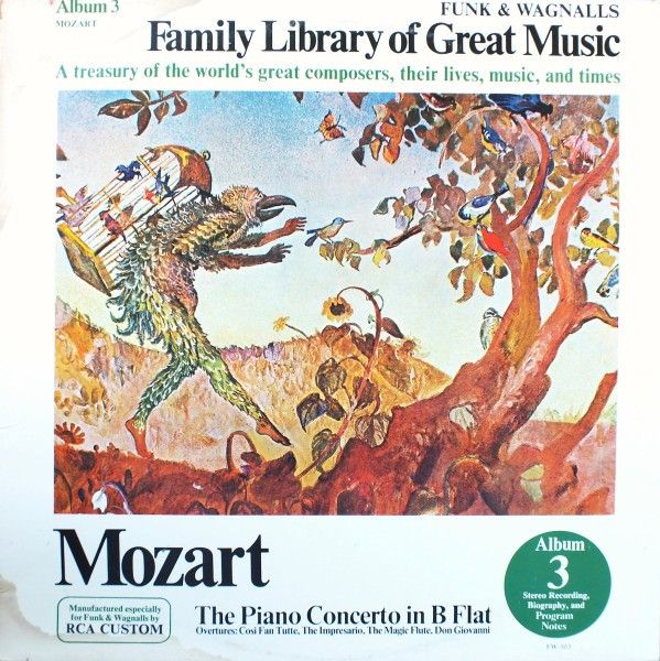 Funk &amp; Wagnalls Family Library Of Great Music Album 3 Mozart (NM, 1976, LP, Open Shrink, RCA Custom – FW-303)