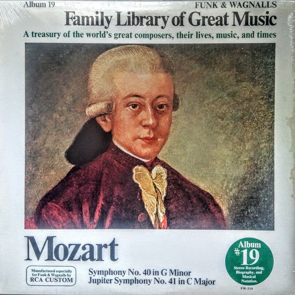 Funk &amp; Wagnalls Family Library Of Great Music Album 19: Mozart (Factory Sealed, 1977, LP, RCA Custom – FW-319)