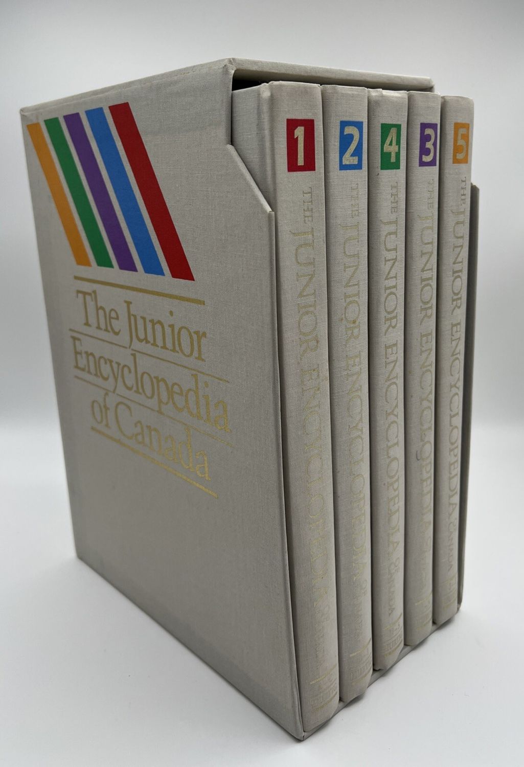 Hurtig Publishers (030) The Junior Encyclopedia of Canada (1990, Five Volume Boxed Set)