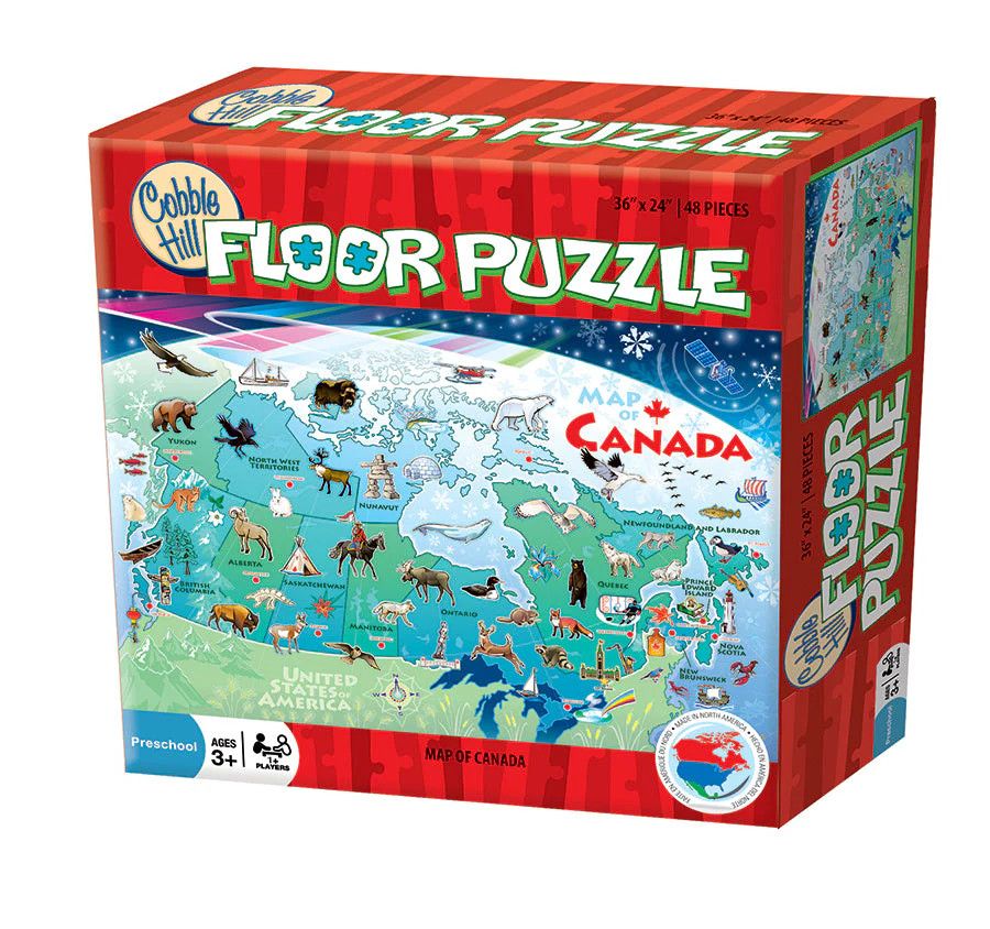 Cobble Hill Floor Puzzle Map of Canada 48 Pieces (Used, Guaranteed Complete)