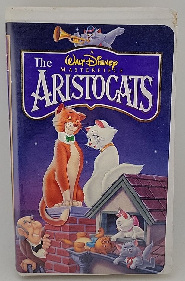 Walt Disney The Aristocats (1970) (VHS 2529, Masterpiece Collection, White Clamshell)