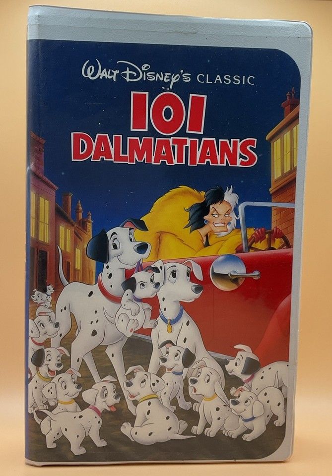 Walt Disney 101 Dalmations (1961) (VHS 1263, The Classics, White Clamshell)