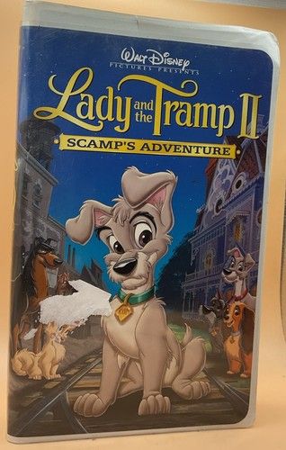 Walt Disney Lady and the Tramp II: Scamp's Adventure (2001) (VHS 21226, White Clamshell)