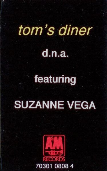 DNA Featuring Suzanne Vega – Tom's Diner (CAS, 1990, Single, A&amp;M Records – 70301 0808 4)