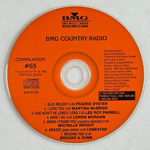 Various – BMG Country Radio Compilation #65 - August 1999 (Promo CD)