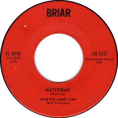 Harvie June Van – Natividad / Dasher (VG, Vinyl, 7", 45 RPM, Briar International – AR 6317)