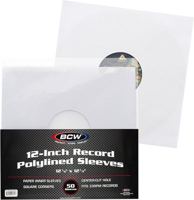 BCW 33 RPM Paper Record Polylined Sleeves (50 pack)