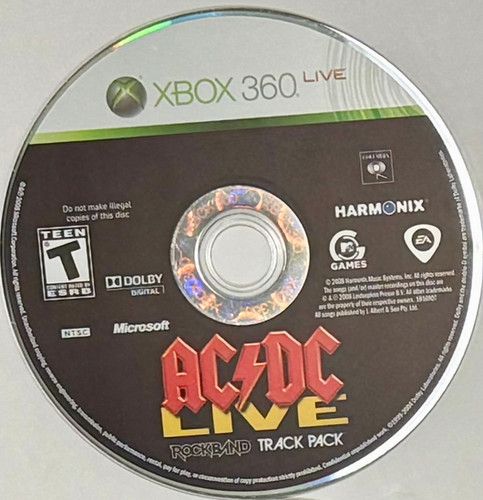AC/DC Live Rock Band Track Pack With Manual (XBOX 360 LIVE) - Disc Only