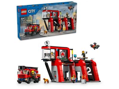 60414 - CITY - Fire Station with Fire Truck - 843pcs