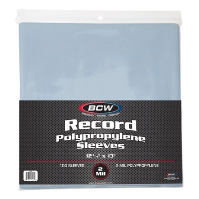 BCW Record Polypropylene Sleeves for 12" Vinyl - 2Mil (100ct)