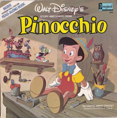 Walt Disney's Story And Songs From Pinocchio (G+, 1978, LP, Includes Full Color Book, Disneyland – 3905)