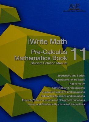 Absolute Value Publications (510) Pre-Calculus Grade 11 Workbook