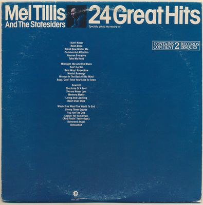Mel Tillis And The Statesiders – 24 Great Hits (VG, 1977, 2LP, MGM Records – MG-2-5402)