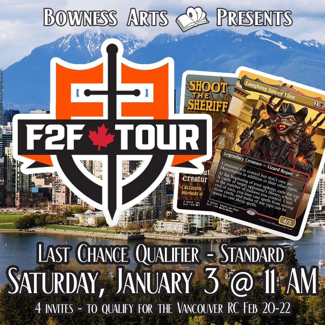 F2F Tour - LCQ - Standard: Saturday Jan 3 @ 11 AM
