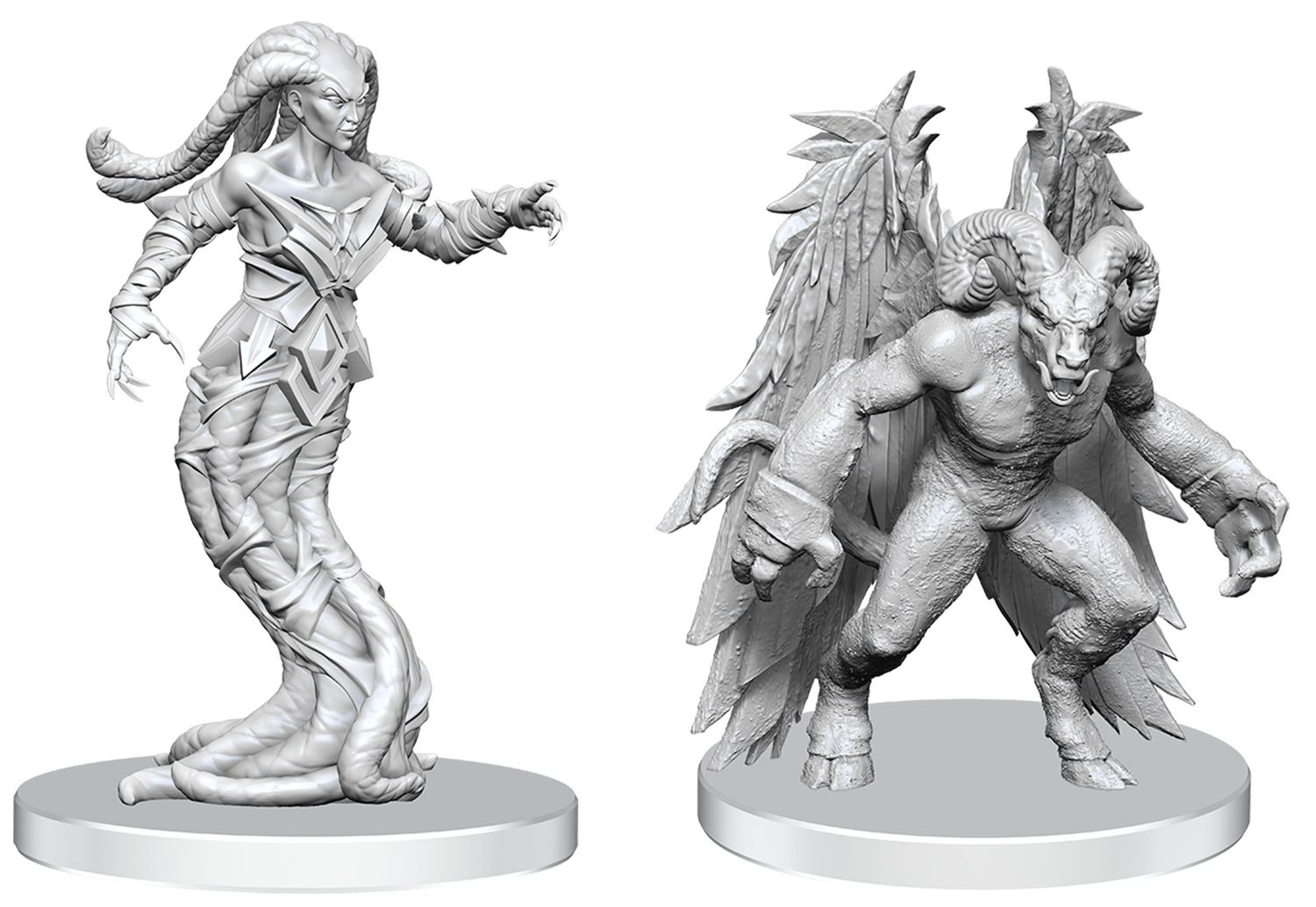 Pathfinder Unpainted Minis - Gylou (Handmaiden Devil) &amp; Ferrugon (Rust Devil)