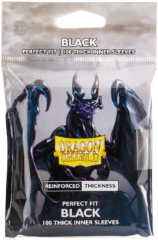 Sleeves: Dragon Shield Perfect Fit Black  T H I C K   Inner Sleeve