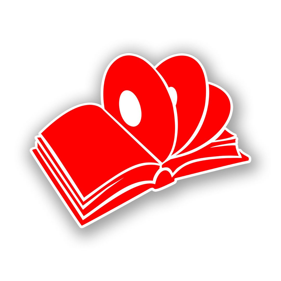 Bowness Arts Sticker - 4" Red Book&amp;Records Logo