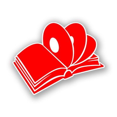 Bowness Arts Sticker - 4" Red Book&amp;Records Logo