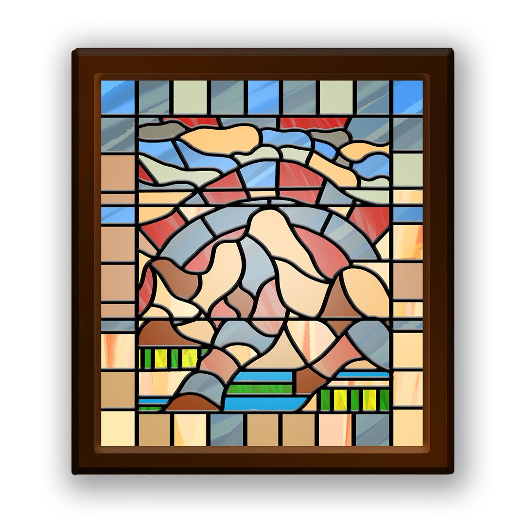 Reliquary Cards Sticker - 3" Stained Glass