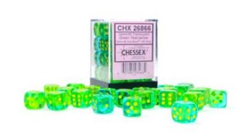 Chessex (12mm D6 x36) CHX26866 Green-Teal/yellow